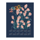 calendar 2025 Linocut flowers blue (Print Only) thumbnail