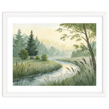 Misty Morning Riverbank: A Woodland Sanctuary thumbnail