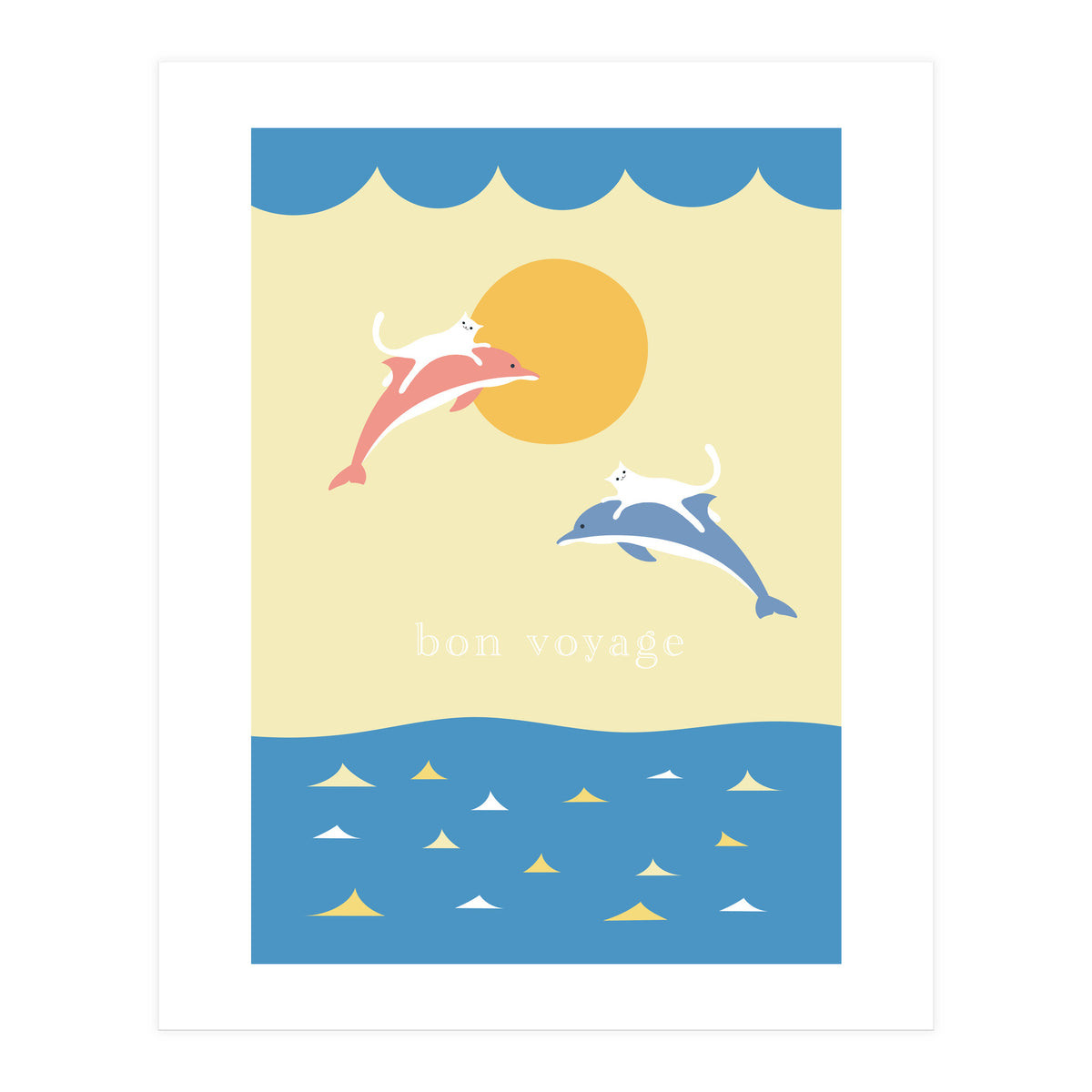 bon voyage - adventure cats and dolphins (Print Only)