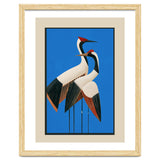 Stillness In Motion Abstract Cranes In Blue thumbnail