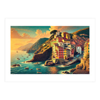 Vintage Cinque Terre Poster, Italy (Print Only)