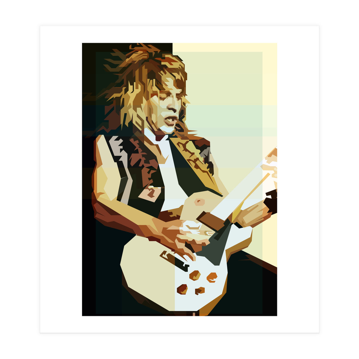 Randy Rhoads Metal Guitarist Retro Illustration (Print Only)