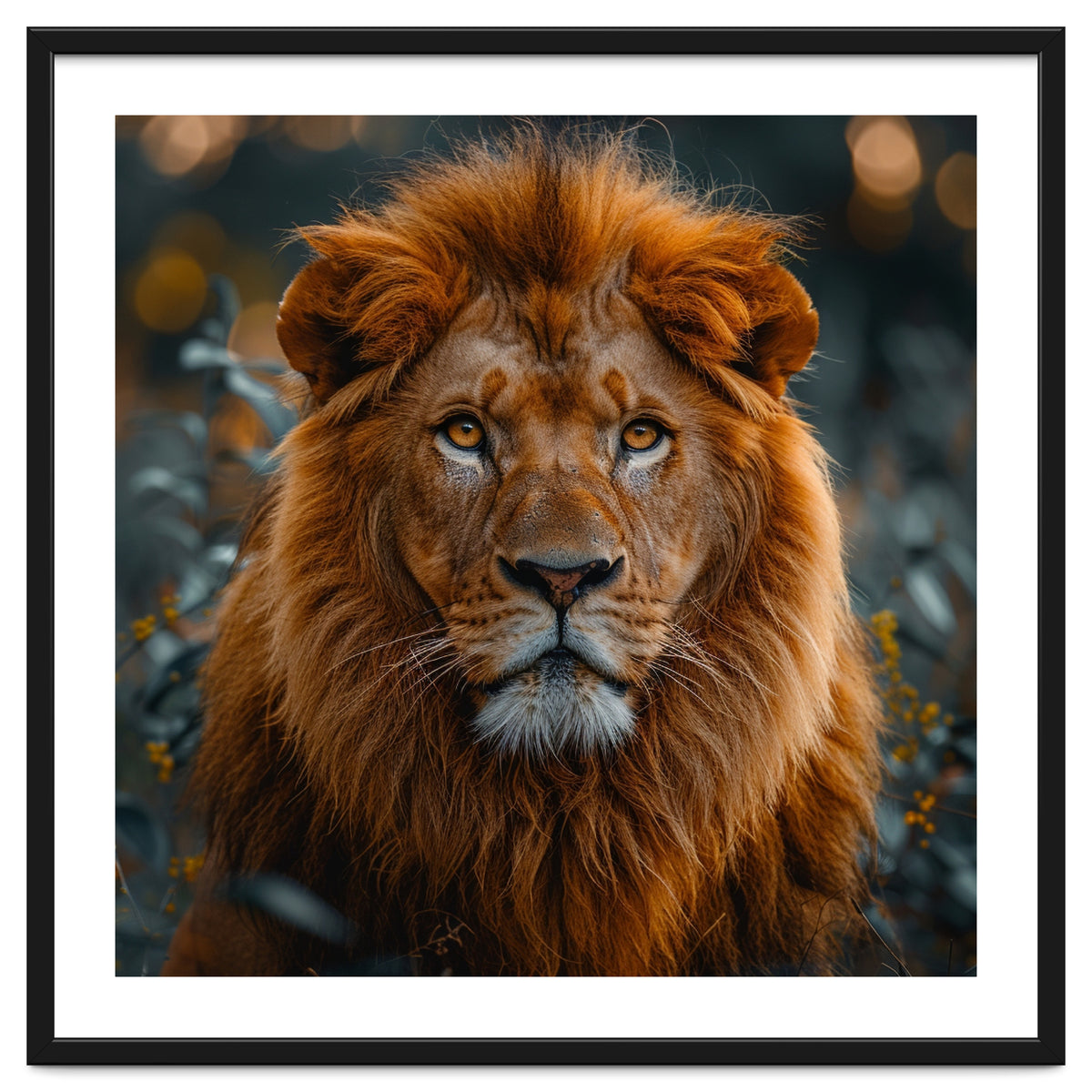 Majestic Lion Portrait Intense Gaze Wildlife