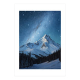 Majestic Snow-Capped Mountain Peak Under a Brilliant Starry Night Sky (Print Only) thumbnail