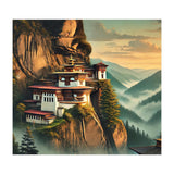 Vintage Bhutan, Mountain Monasteries Poster (Print Only) thumbnail