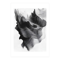 Abstract Black And White Wavy Lines Forming Organic Shapes (Print Only)