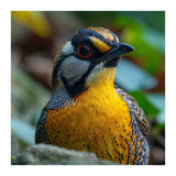 Close-up of a Yellow Bird featuring a Striking Red eye (Print Only) thumbnail