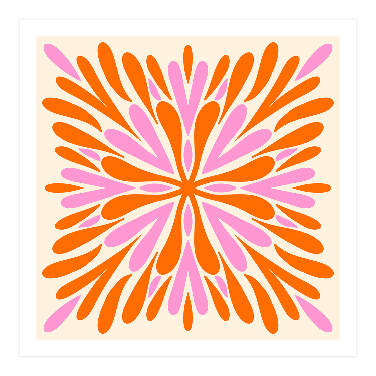 Symmetry Petals - pink and orange (Print Only)