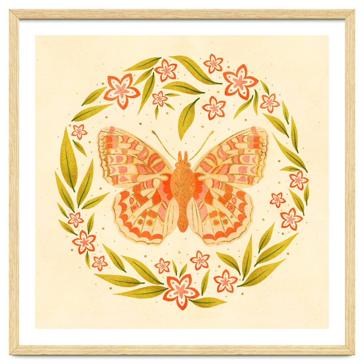 Retro Floral Butterfly