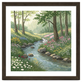 Vibrant Forest Stream Watercolor Painting thumbnail