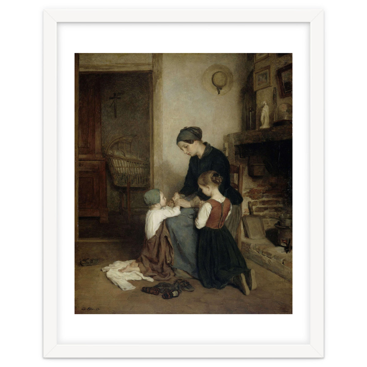 The Evening Prayer. Dating: 1857. Measurements: h 46.5 cm × w 38.5 cm; d 6.4 cm.