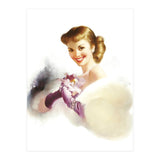 Beautiful Smiling Lady In White (Print Only) thumbnail