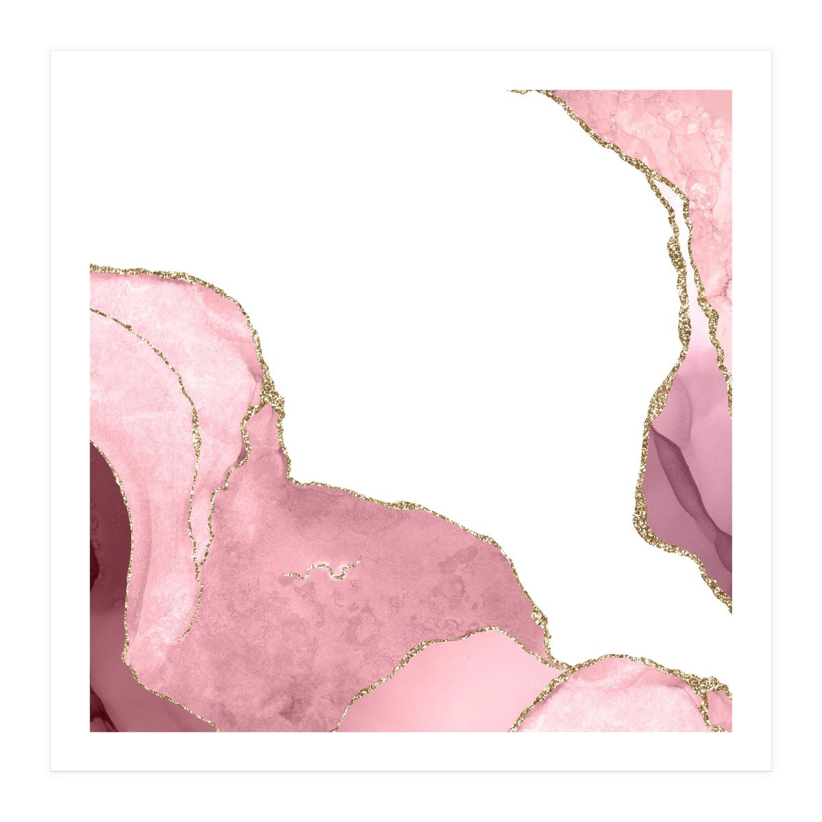 Blush & Gold Agate Texture 07  (Print Only)