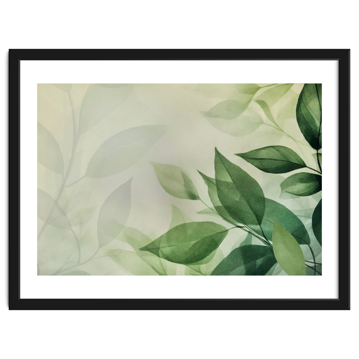 Botanical Serenity Green Leaves