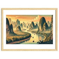 Vintage China, Guilin Karst Mountains Poster