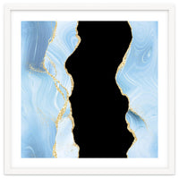 Blue & Gold Glitter Agate Texture 02