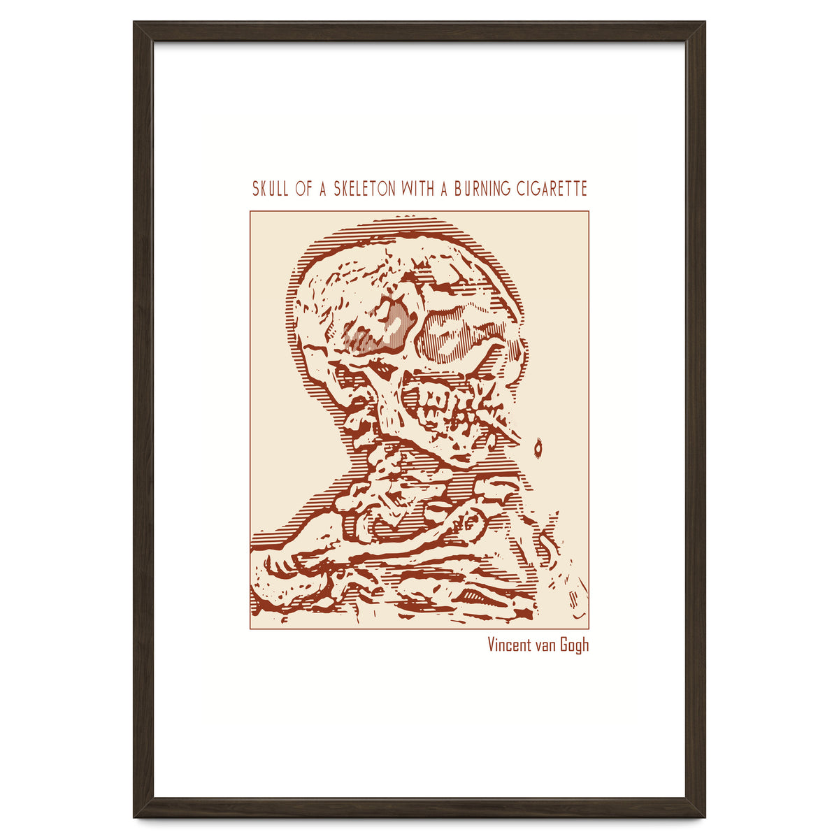 Skull Of A Skeleton With A Burning Cigarette