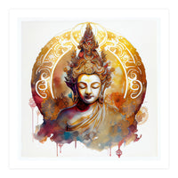 Golden Halo Buddha Portrait (Print Only)