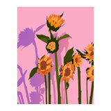 Golden Sunflowers Inside, Botanical Nature Floral Plants Painting, Blush Meadow Blossom Spring, Summer Bohemian Eclectic Positivity (Print Only) thumbnail