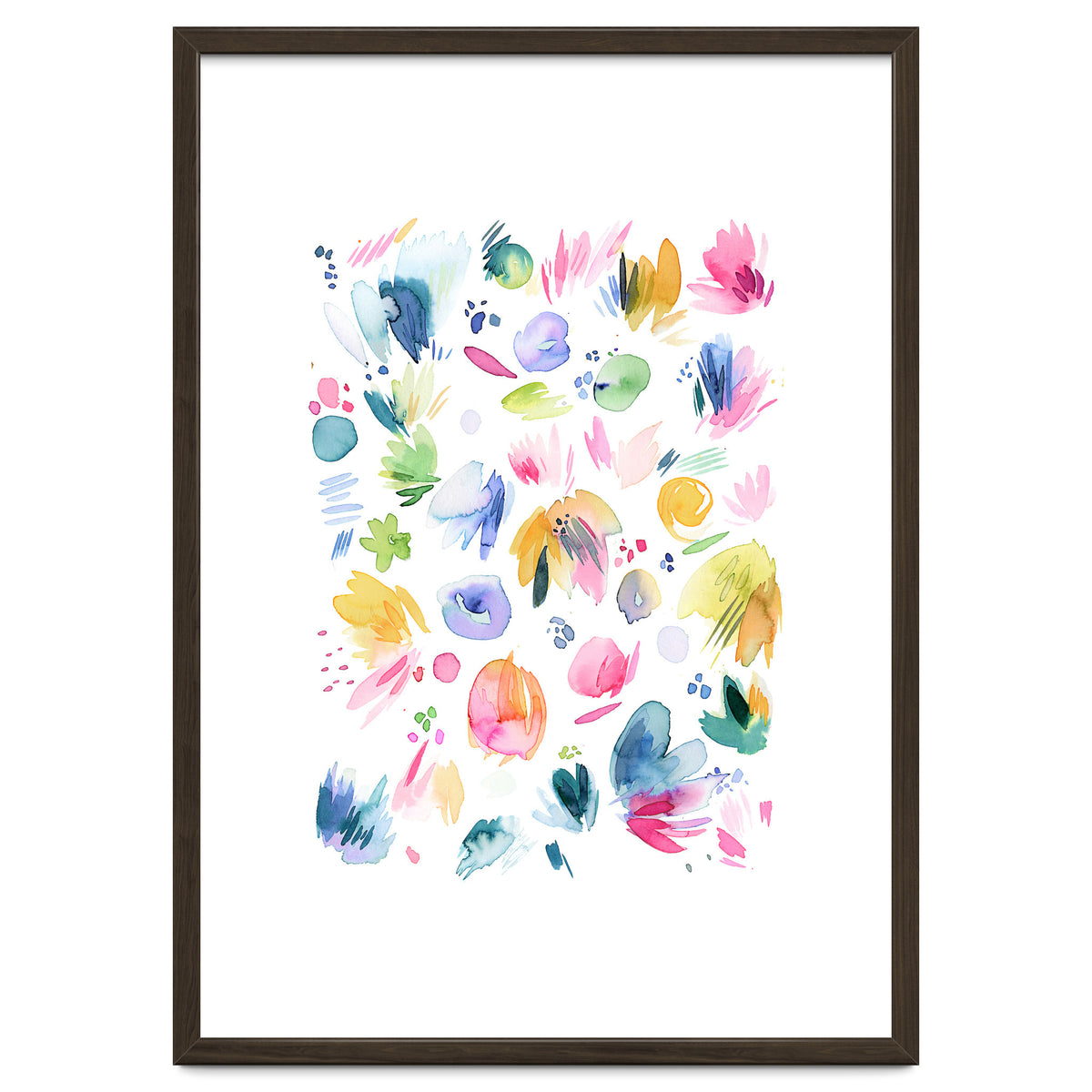 Abstract Watercolor Summer Flowers I