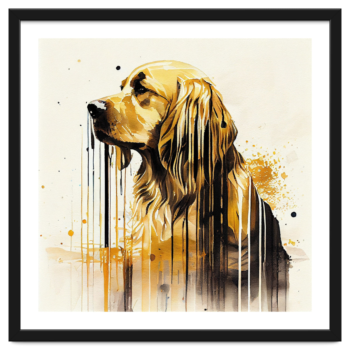 Watercolor Golden Retriever Dog
