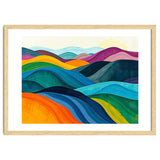 Abstract Vibrant Rolling Hills Landscape Art thumbnail