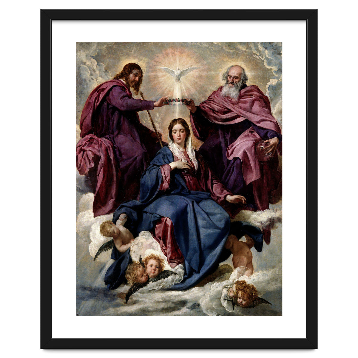 'The Coronation of the Virgin', ca. 1635, Spanish School, Oil on canvas, 176 cm x 124 cm, P01168.