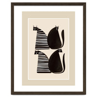 Minimalist Cats In Black And White