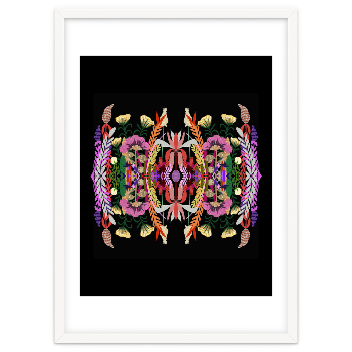 The Butterfly Effect Series 01, Paint Blot Mirror Colorful, Symmetrical Graphic, Eclectic Mandala