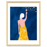 Pour Me Some Magic, Moon Stars Night Sky, Bohemian Woman Positivity Hope Miracle, Wine Holidays New Years Eclectic Gifts thumbnail