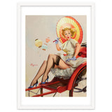 Pinup Girl In Rickshaw Experiencing Sudden Wind thumbnail