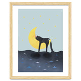 Beauty Sleep - Melting Cat on the crescent moon thumbnail