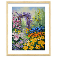 Sun-Drenched Garden Pergola Oil Painting
