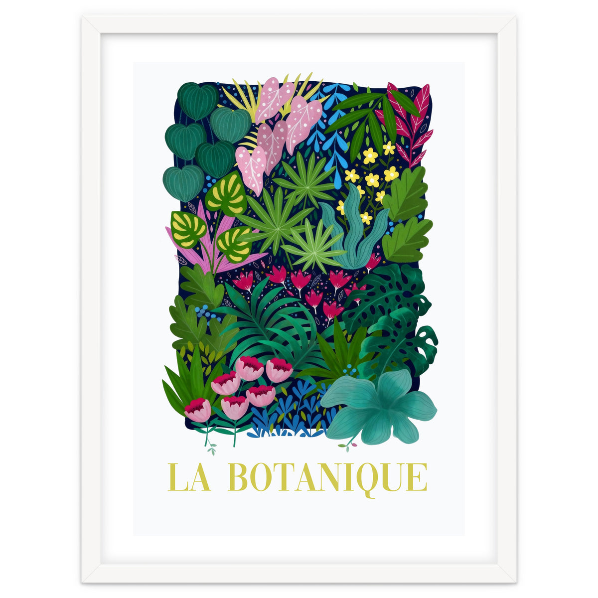 La Botanique, Botanical Garden, Colorful Jungle Print, Boho FLower Market
