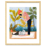 Saturday Afternoon | Cat Mom Pets Photography | Animals Kitten Picnic Watercolor Painting thumbnail