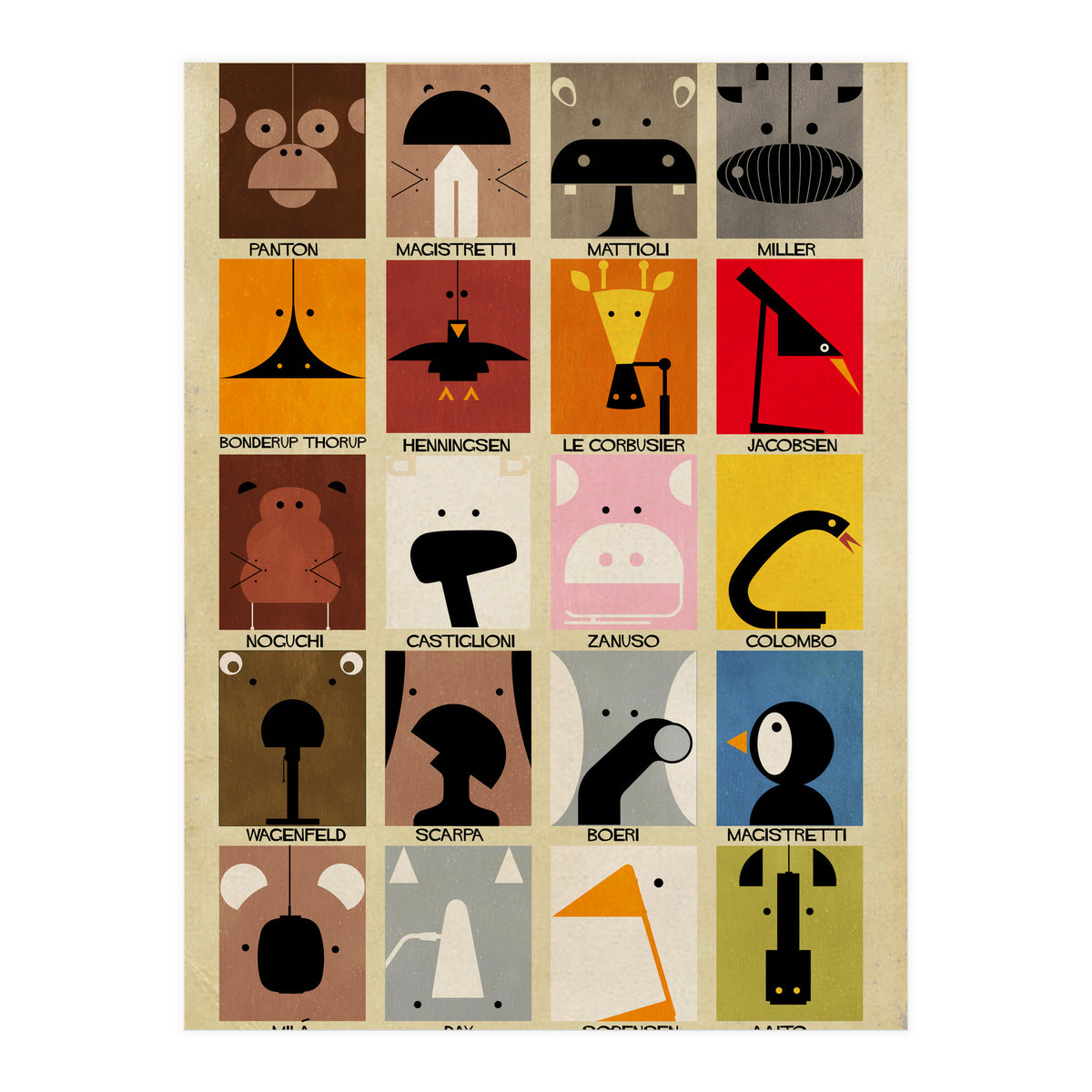 Zoo Lamp Animals (Print Only)