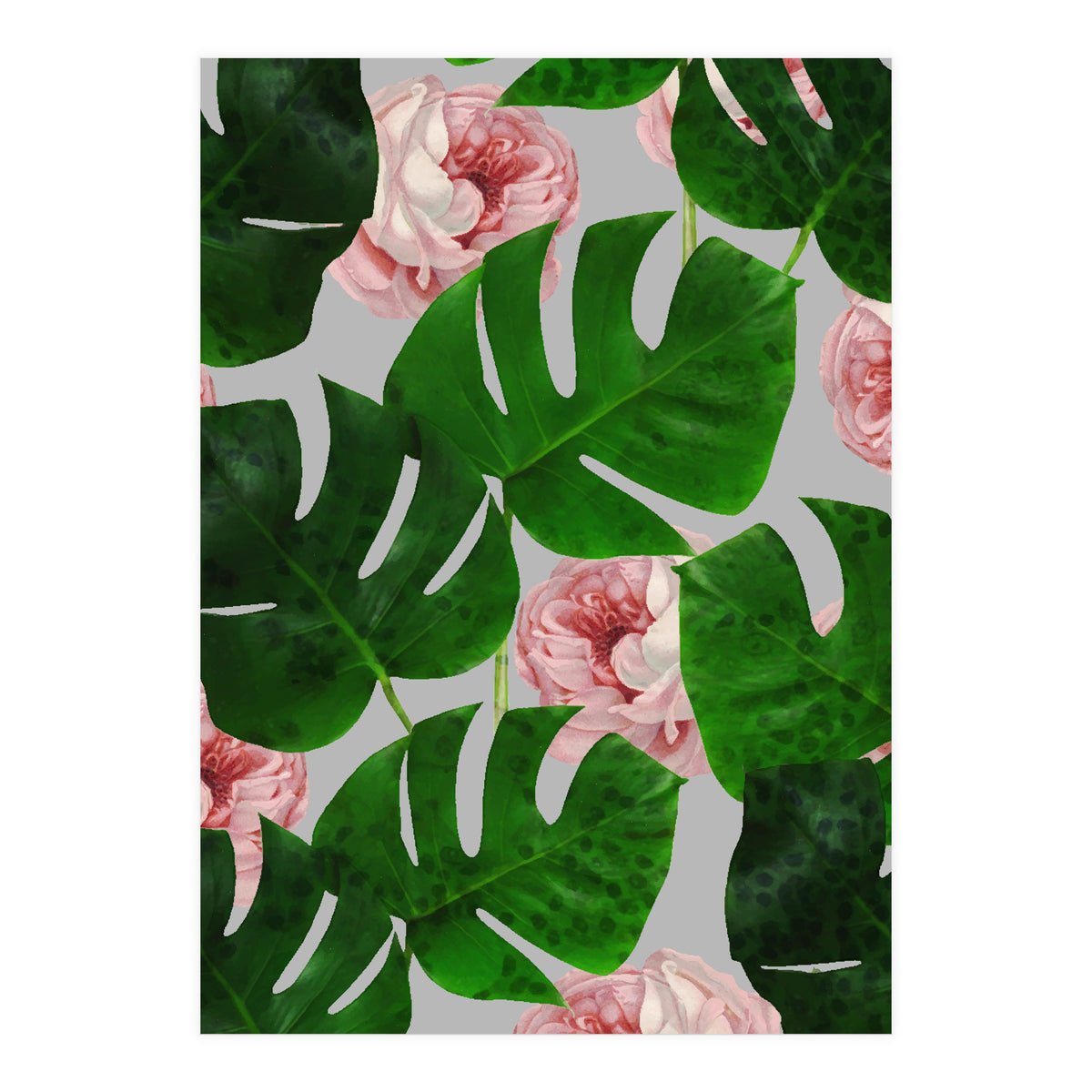 Monstera & Rose Pattern (Print Only)