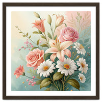 Elegant Pastel Floral Bouquet Illustration