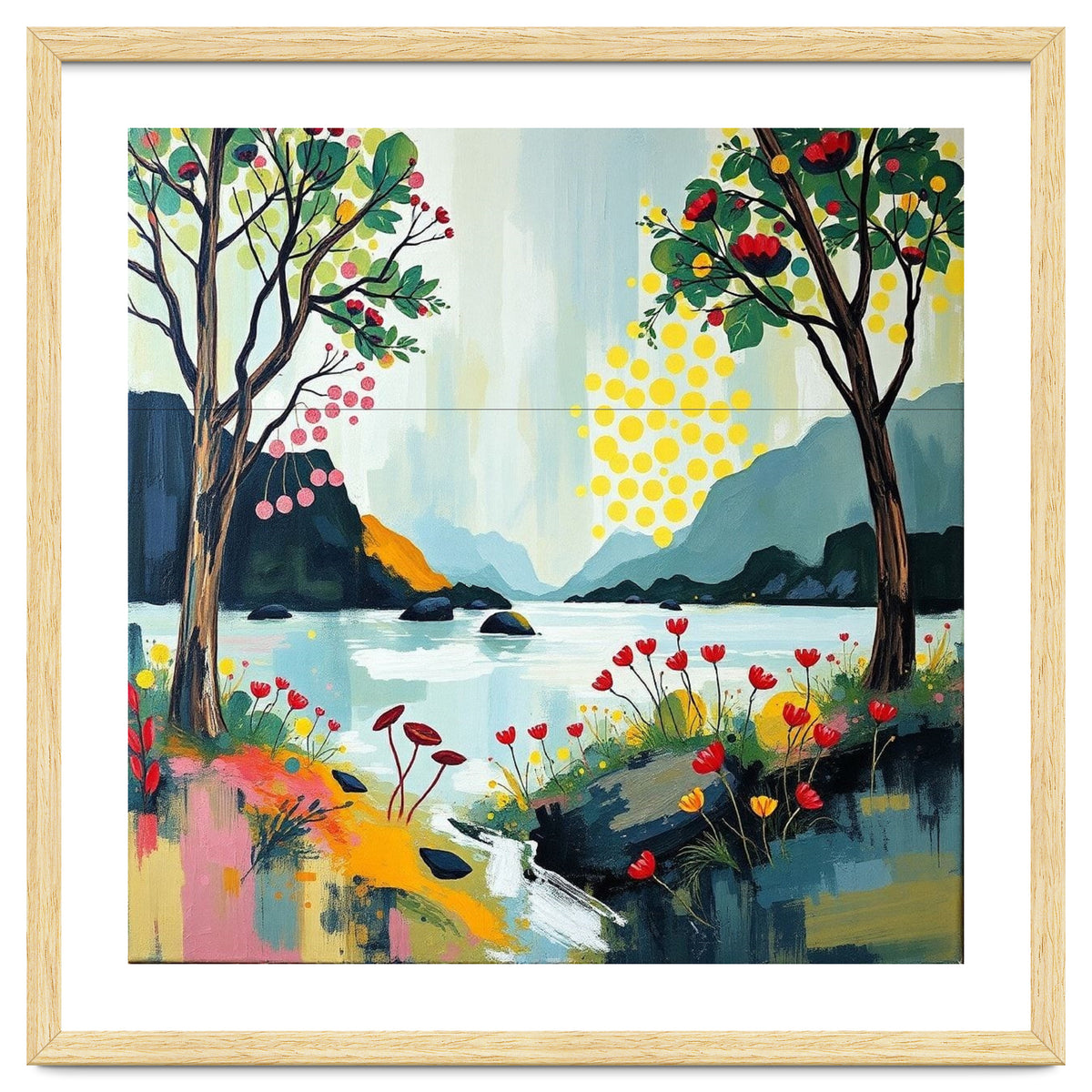 Serene Mountain Lake Landscape