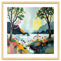 Serene Mountain Lake Landscape