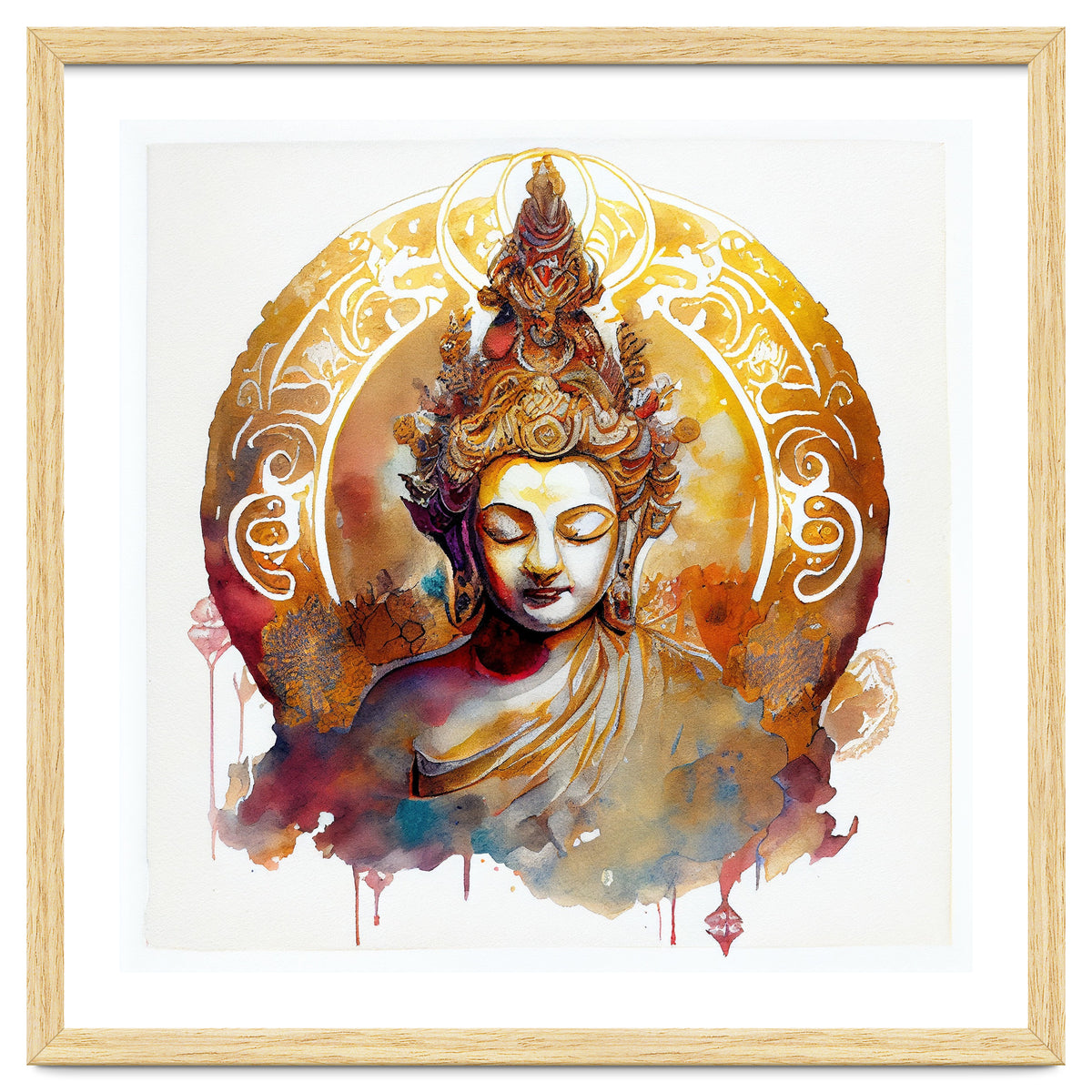 Golden Halo Buddha Portrait
