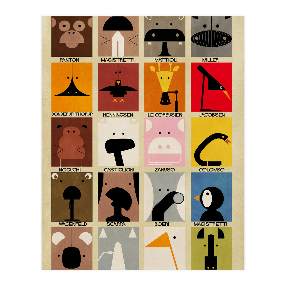 Zoo Lamp Animals (Print Only)