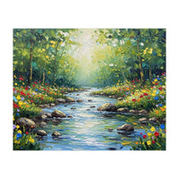 Sunlit Forest Stream (Print Only)