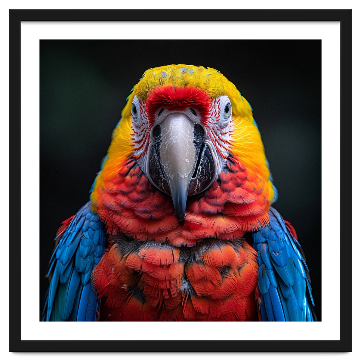 Close Up Portrait Of A Colorful Macaw Parrot