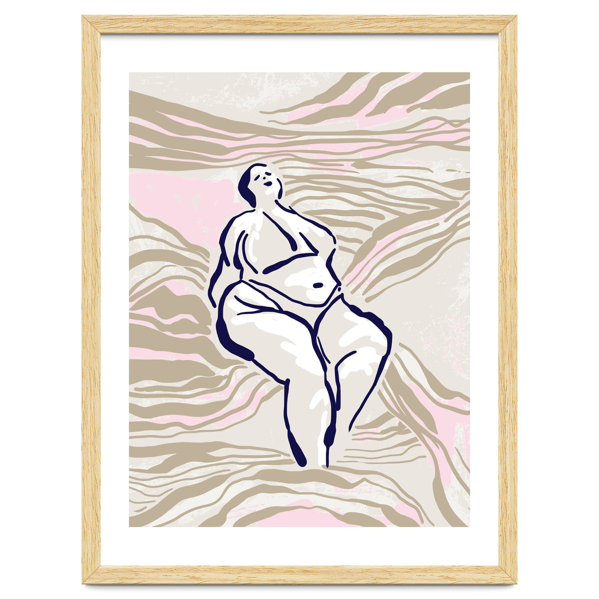 Follow the lines Serene woman in the water