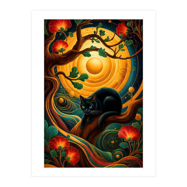 Black Cat Retro Contemporer (Print Only)