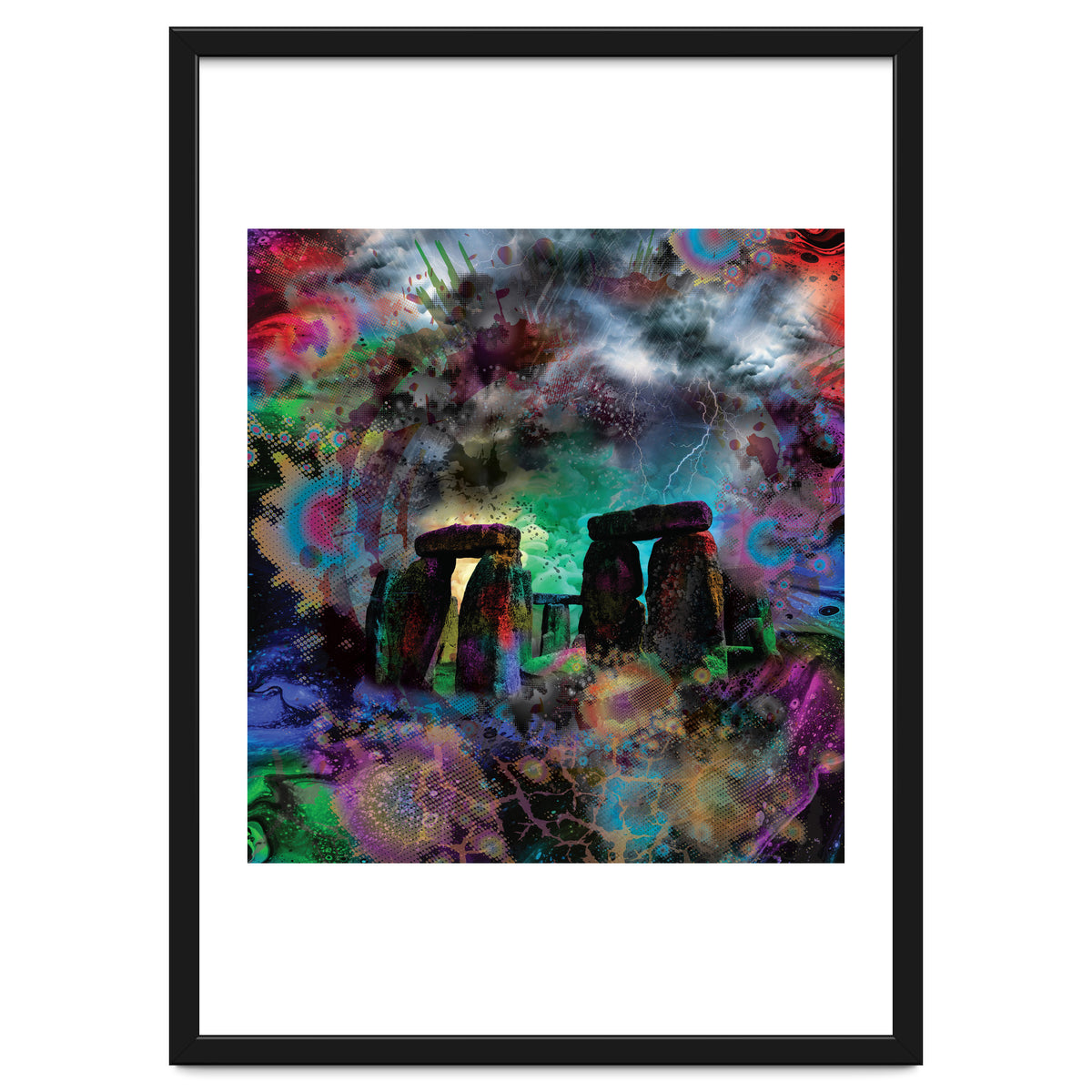 Stone Henge Vibrant Psychedelic Colors