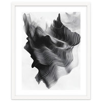 Abstract Black And White Wavy Lines Forming Organic Shapes
