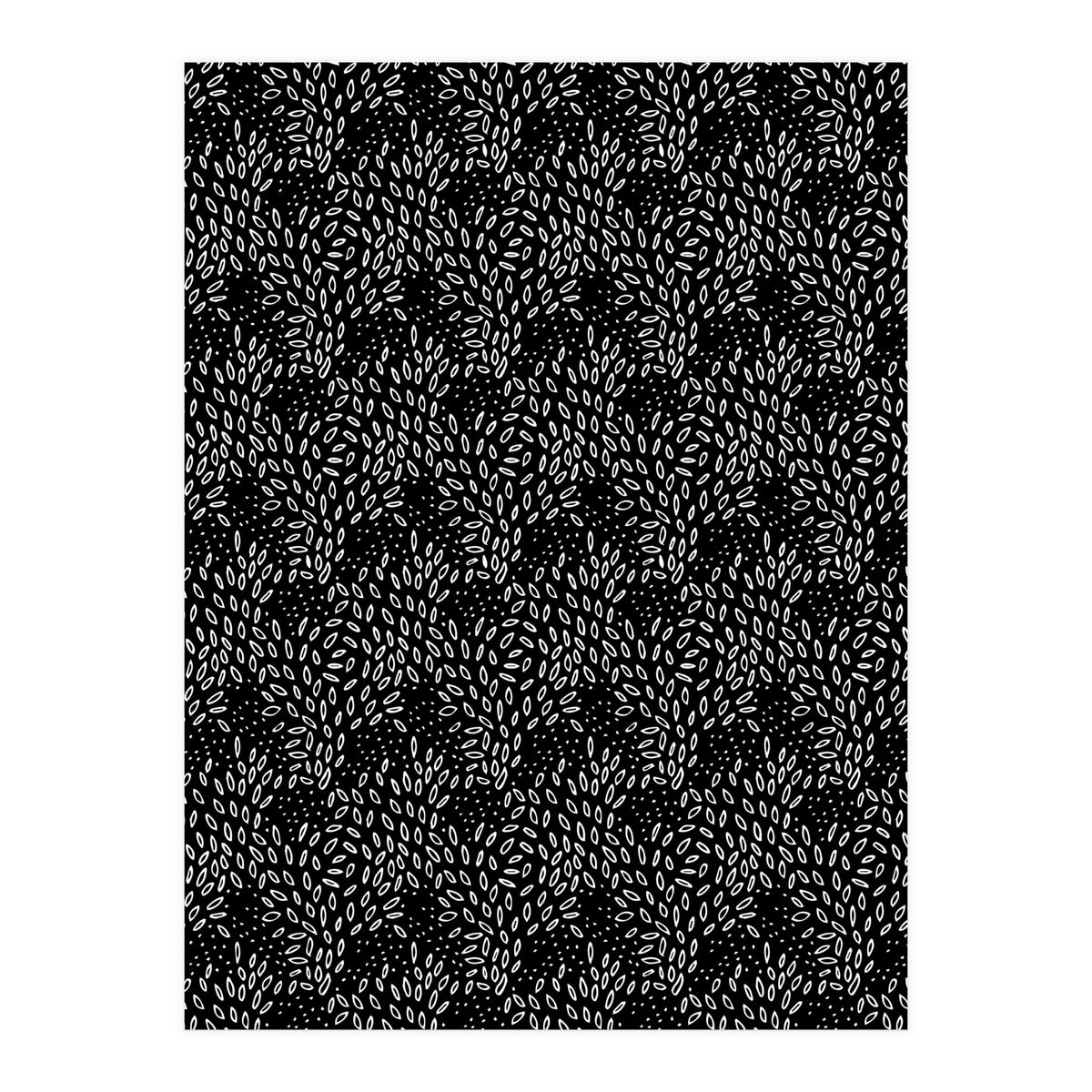 Black Floral Pattern (Print Only)