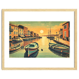 Vintage Harbor Sunset Poster thumbnail